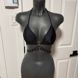 Black Halter Bikini Top